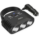 120w adaptateur de prise allume - cigare: 12v / 24v multi prise usb de voiture avec 3 prise & port type ...
