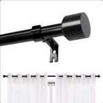 122 213 cm tringle � rideau t�lescopique en m�tal noir de , diam�tre 25 mm, adapt�e � la chambre et au ...