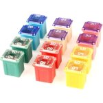 12pcs 12v - 24v forme carr�e low profile jcase fusible assortiment pour voiture(20a / 25a / 30a / 40a ...