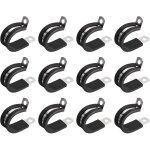 12pcs 25mm collier de serrage 304 inox acier caoutchouc amorti isol� attache grillage rigide sangle clip ...
