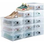 12pcs bote  chaussure empilable rangement boite chaussure en plastique respirant solide transparente ...