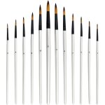 12pcs pinceaux peinture acrylique rond professionnel, nylon pinceaux artiste pour d�butant artiste enfant, ...