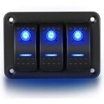 12v / 20a, 24v / 10a, 3 gang panneau en aluminium bascule tableau de bord lumi�re led, 5 broches marche ...
