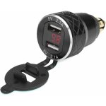 12v - 24v 4. 2a voltm�tre rouge moto double chargeur usb socket pour bmw moto - noir uniquement aux raccords ...