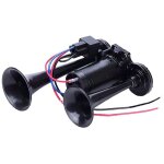 12v klaxon d'air de voiture, klaxon pneumatique double trompettes 600db, kit de klaxons super puissants ...