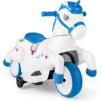 Costway - 12v moto �lectrique enfant licorne avec musique & d�marrage � bouton, cheval �lectrique enfant ...