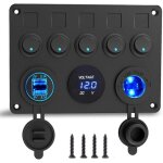 12v panneau de commutateur marin, port de chargeur usb 4. 2a + prise allume - cigare + affichage du voltm�tre, ...