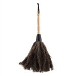 13. 4inch plumeau en plumes d'autruche avec manche en bois, outils de nettoyage lavables pour livres, ...