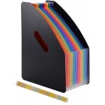 13 compartiments a4 porte revue portrait extensible rangement papier organisateur pour bureau(noir)