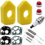 13 pi�ces de remplacement pour tondeuses - 2 filtre � air 1 bougie d'allumage l7t 2 ampoules d'amor�age ...
