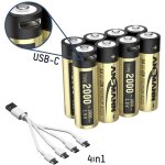 1312 - 0039 pile rechargeable lr6 (aa) lithium 1800 mah 1. 5 v 8 pc(s) a952123 - ansmann