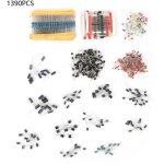 1390pcs ensembles condensateur assortiment de composants lectroniques rsistance circuit imprim kit ...