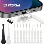 13pcs kit de nettoyage de t�l�phone portable, 1 couvercle antipoussi�re de type c, 12 brosse de nettoyage, ...