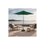14. 8ft grand parapluie rectangulaire extrieur double face avec manivelle (vert fonc)