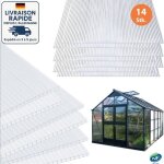 14 pcs - panneau alv�olaire serre de jardin 61 x 115 cm ep = 4 mm - panneau � �me creuse en polycarbonate ...
