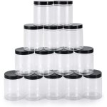14 pi�ces 250ml bocal plastique avec couvercle, pots en plastique pet de qualit� alimentaire, pots de ...
