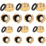 14 pi�ces bouchon en laiton, 1 / 2 3 / 4 bouchon femelle en laiton robinet machine � laver, plomberie ...