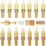 14 pices connecteurs rca plaqus or, adaptateurs audio vido rca mles pour cble coaxial