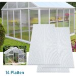 14 plaques alvolaires en polycarbonate 4 mm, panneau alvolaire double de 10, 25 m, 1 210 x 605 cm