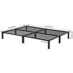Eggree - 140 x 200 cm cadre de lit en bloc, metal sommier pour 2 personnes adulte lit avec sommier - ...