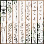 14pi�ces pochoirs pour peinture r�utilisable, 30x7. 62cm pochoir pour dessin en plastique plantes bricolage ...