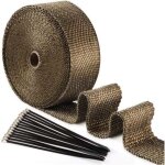 15a, 50mm, 15m, 15m50mm ruban isolant thermique en titanium magma + 15 attaches de cable en acier inoxydable ...