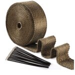 15mx50mm ruban isolant thermique en titanium magma + 10 attaches de cable en acier inoxydable de noir ...