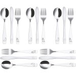 15pcs couverts enfant inox 5 x fourchette 5 x cuillre 5 x couteau dentel sr couverts enfant inox jungle ...