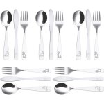15pcs couverts enfant inox 5 x fourchette 5 x cuill�re 5 x couteau dentel� s�r couverts enfant inox jungle ...