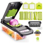 16 en 1 mandoline cuisine kit, coupe decoupe legumes multifonctions, legumes manuel � 7 lames rempla�ables ...