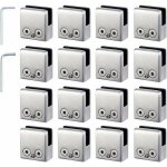 16 pcs pince verre 8 - 10mm en acier inoxydable 304 rglable angulairement fixation miroir mural, pour ...