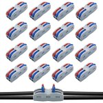 16 pi�ces 2 entr�es connecteur �lectriques rapide de fil, bornes de connexion, wago 2 entr�es, domino ...