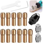 16 pi�ces mandrin compatible avec dremel, accessoires pour outil rotatif, 0, 5mm � 3, 2mm remplacement ...