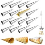 16 pi�ces moule pour croissants, moules � cornets en acier inoxydable, cr�me conique spirale, pour croissants, ...