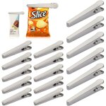 16 pi�ces pince sachet alimentaire acier inox, 2 tailles pince m�tallique, fermeture sachet alimentaire, ...