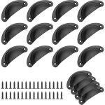 16 pi�ces poign�e de tiroir coquille vintage, retro armoire cuisine bouton porte d�coration meuble avec ...