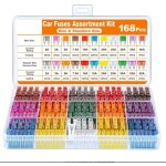 168pcs fusible voiture set - pour fusibles auto / truck / rv / camion / moto (2a 3a 5a 7. 5a 10a 15a ...