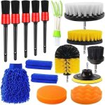 16pcs lot de brosse nettoyage voiture, pinceau detailing auto, kit de brosse nettoyage voiture interieur ...