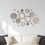 18 pc stickers miroir adhsif miroir decoration murale, 3d miroir rond muraux autocollants pour chambre ...