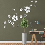 18 pi�ces autocollants stickers muraux fleurs deco salon moderne maison d�coration ado fille chambre ...