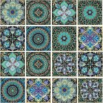 18 stickers muraux autocollants, 15x15 cm, stickers carrelage amovibles, stickers d�coratifs imperm�ables ...