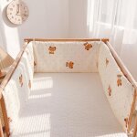 180 x 28 cm lit b�b� cabane, tour de lit pour b�b�, doublure en maille s�curis�e pour la circulation ...