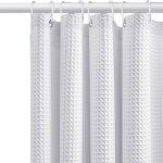180x180cm (blanc) rideau de douche gaufre avec anneaux en m�tal rideau de douche baignoire anti moisissure ...