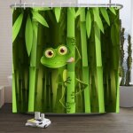 180x180cm mignon grenouille rideau de douche dr�le grenouille bambou dessin anim� animal abstrait arbre ...