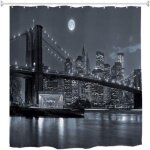 180x200cm rideau de douche anti moisissure imperm�able tissu new york city brooklyn bridge manhattan ...