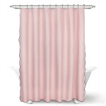 183x183 cm housse de douche �paissie en lin imitation rose, � bord ondul� imperm�able pour salle de bain, ...
