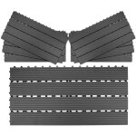 Einfeben - 1m dalles de jardin clipsables en bois composite wpc anthracite 60 x 30cm type mosaque revtement ...