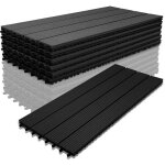 Swanew - 1m² dalles de jardin clipsables en bois composite wpc anthracite 60 x 30cm type mosaïque revêtement ... Swanew - 1m² dalles de jardin clipsables en bois composite wpc anthracite 60 x 30cm type mosaïque revêtement ...