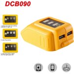 1pack remplacer pour l'adaptateur dewalt, 2usb source d'alimentation li - ion chargeur de batterie adaptateur ...