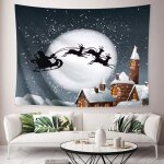 1pc 200x150cm lune maison noël tapisserie tenture murale, lune flocon de neige maison tissu de fond tapisserie ... 1pc 200x150cm lune maison noël tapisserie tenture murale, lune flocon de neige maison tissu de fond tapisserie ...